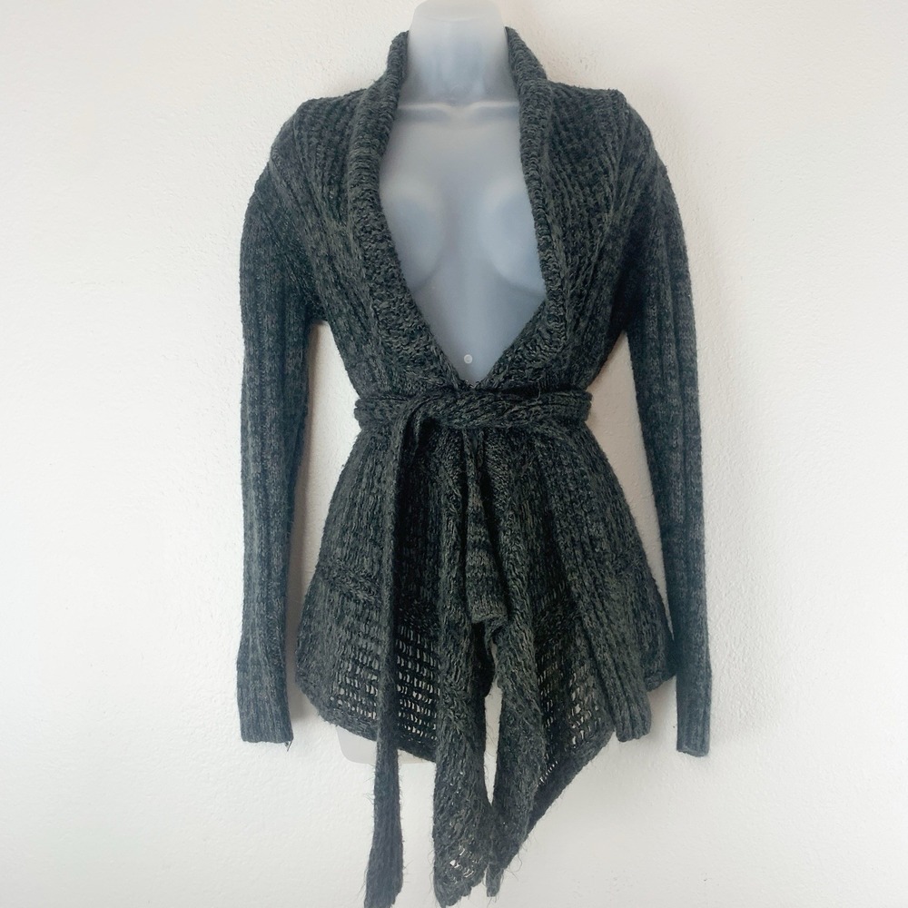 Womens Sweater‎ Medium Cardigan Asymmetrical Hem Boho Whimsigoth Fairy Grunge